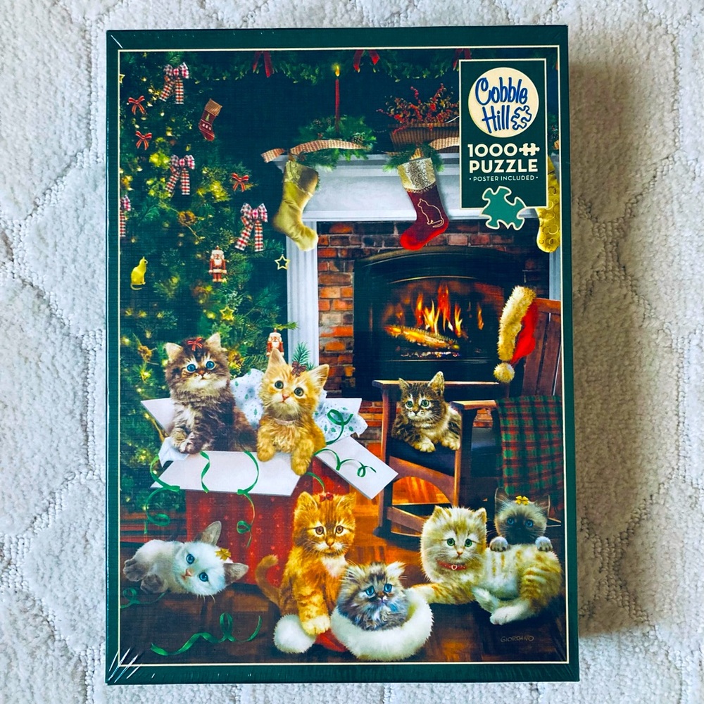Cobble Hill 1000 pc Christmas Cats Puzzle Xmas Kidcore Hobby